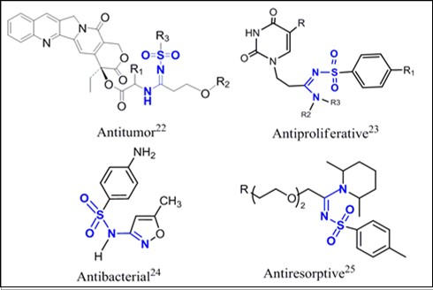  Selected examples for bioactive sulfonylamidines