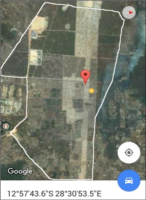  Google earth boundary of new Ndola Airport site