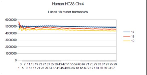  Chromosome4 Sapiens HG38 Harmonic resonance of Lucas 18.