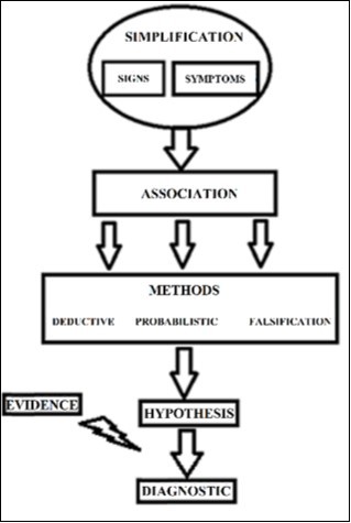  Medical practice                process. Rational and empirical points of view participate in all clinician-patient relationships. However, rational thought              implies the simplification and association of ideas and is                 dominant during the first step of clinical examination. Empirical thought is linked to evidence; this type of thought is necessary to form hypotheses, achieve a diagnosis and develop                    intervention steps.