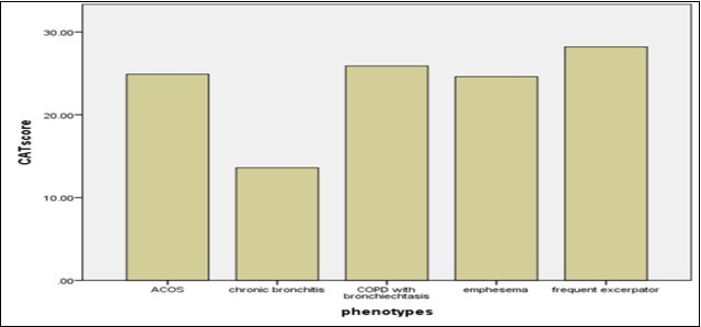  CAT score of different COPD phenotypes